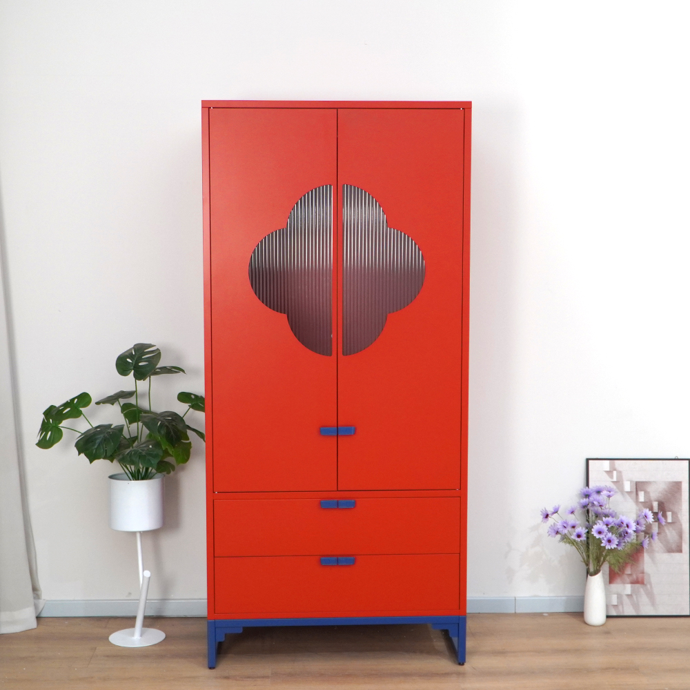 White&Pink / Red&Blue Tall Storage Cabinet