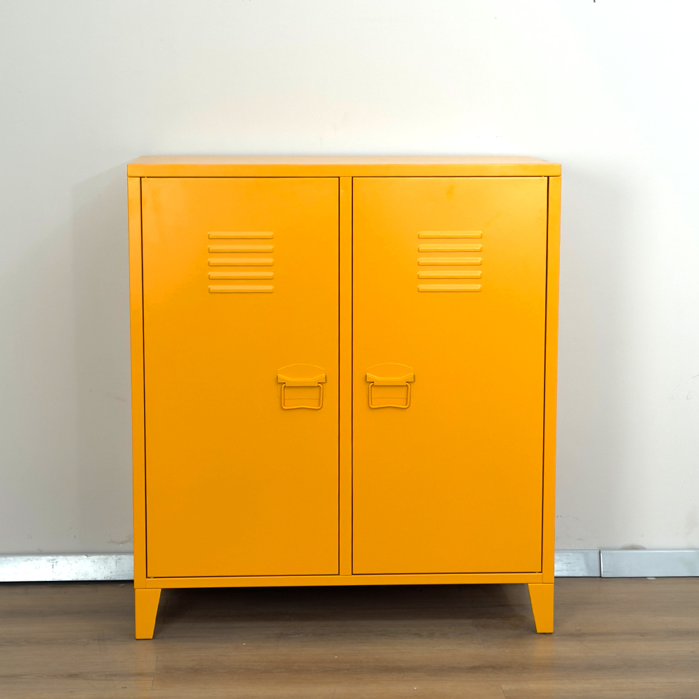 Bright Yellow 2-door Metal Storage Cabinet