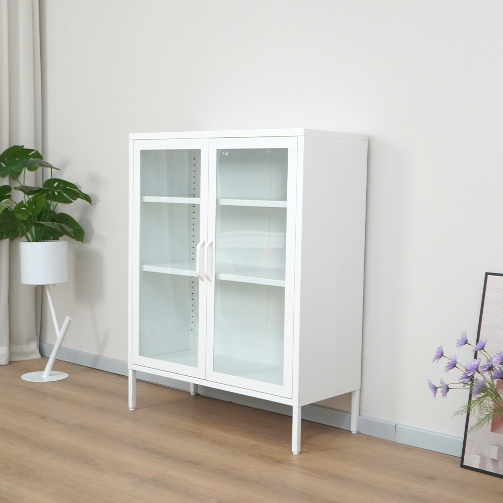 White steel storage cabinet