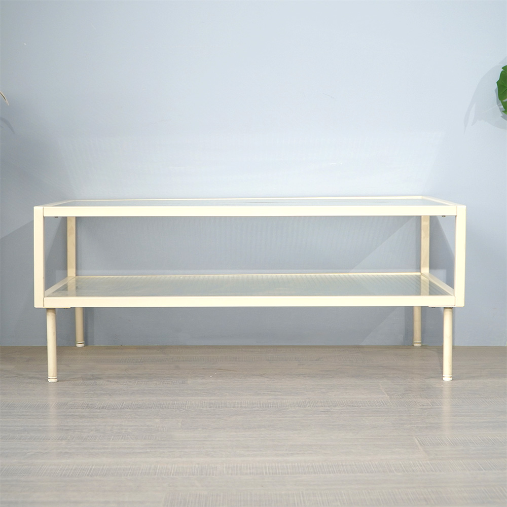 Cream white metal coffee table