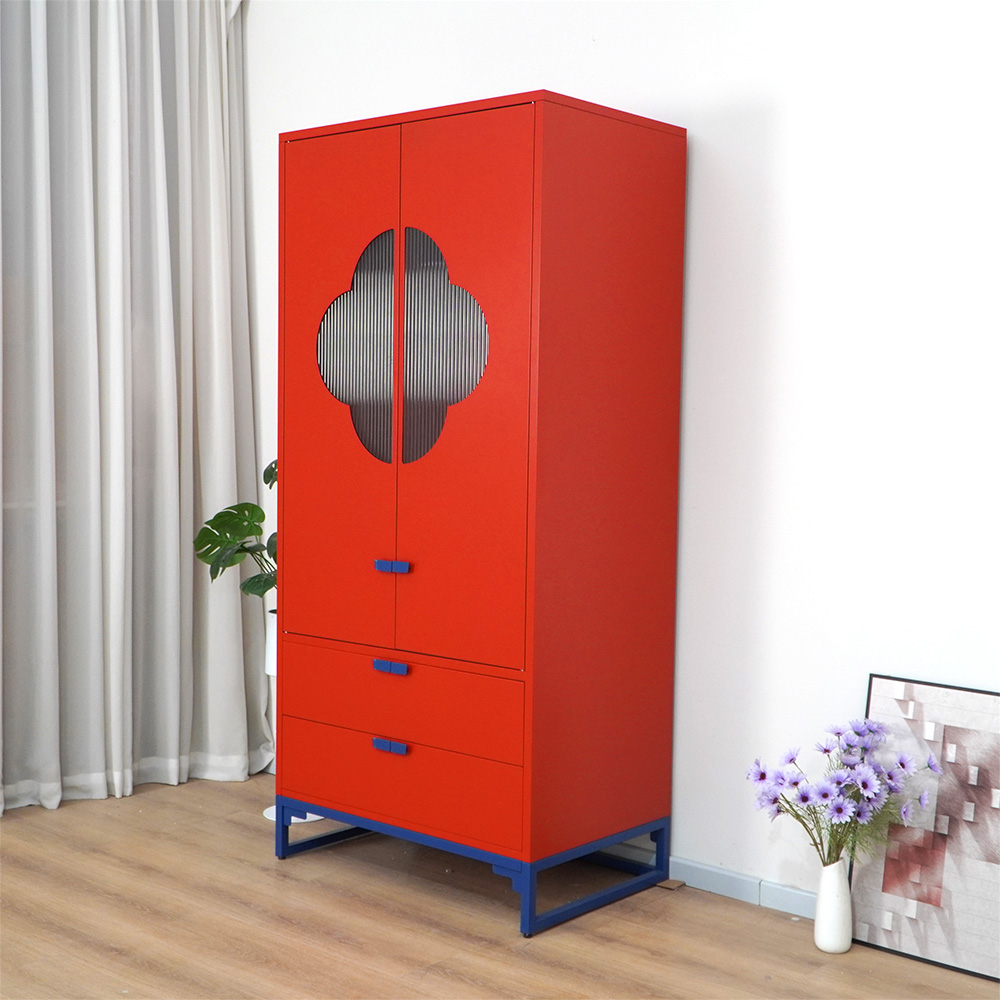 White&Pink / Red&Blue Tall Storage Cabinet