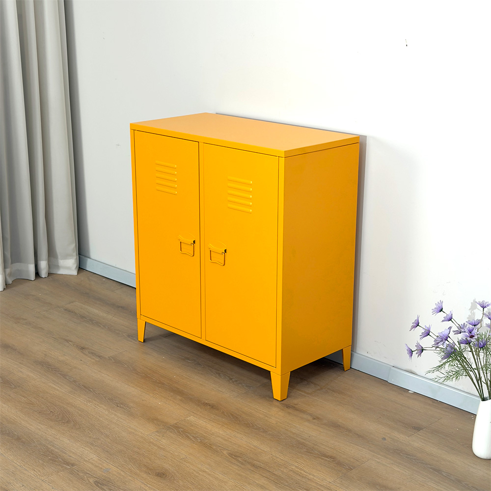 Bright Yellow 2-door Metal Storage Cabinet