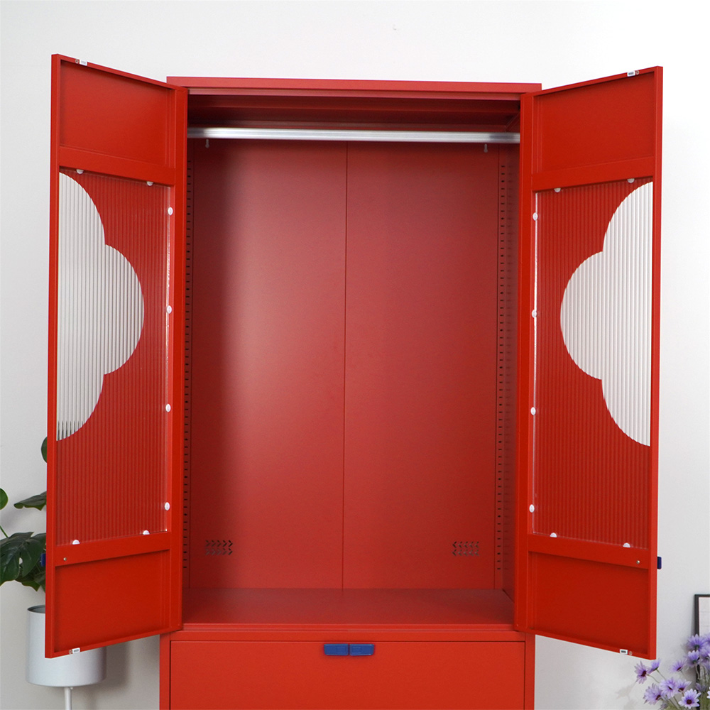 White&Pink / Red&Blue Tall Storage Cabinet