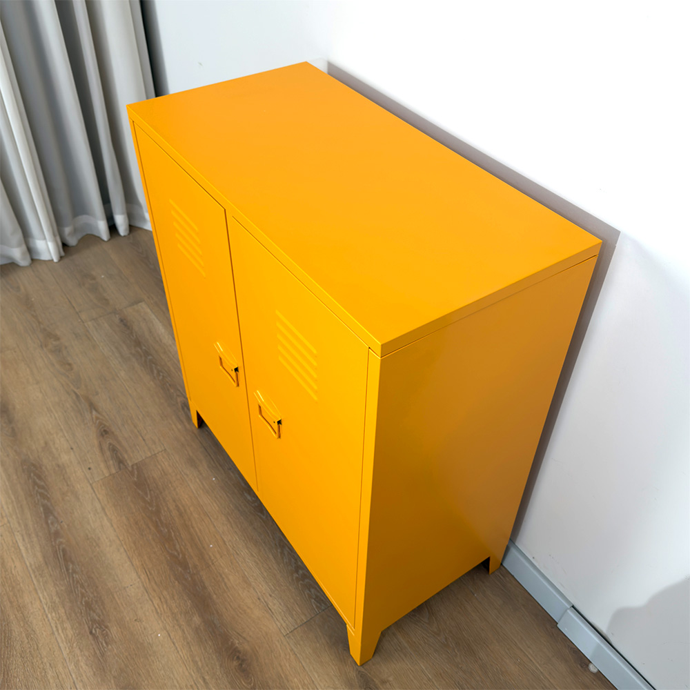 Bright Yellow 2-door Metal Storage Cabinet