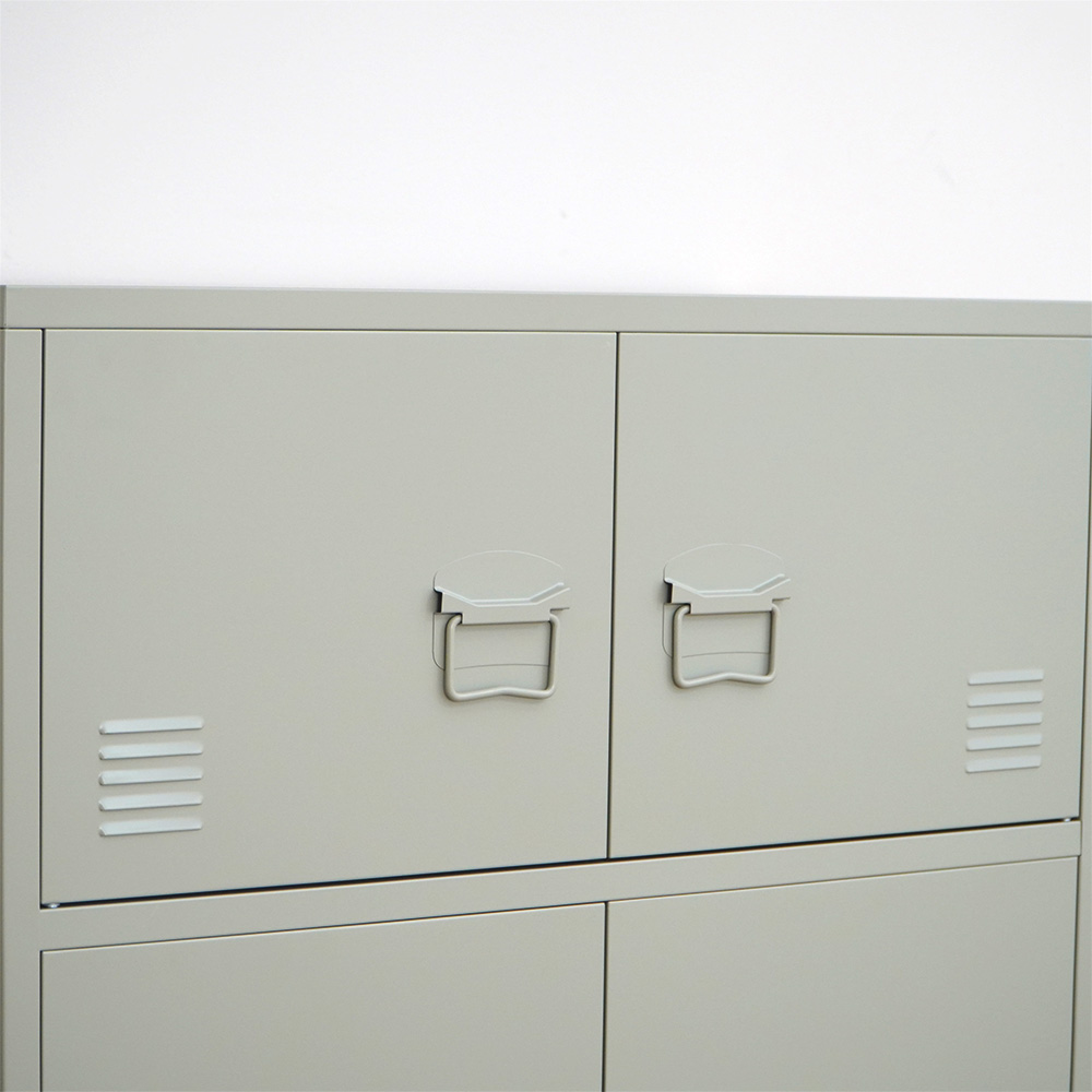 Ight sage green 6-door steel storage cabinet