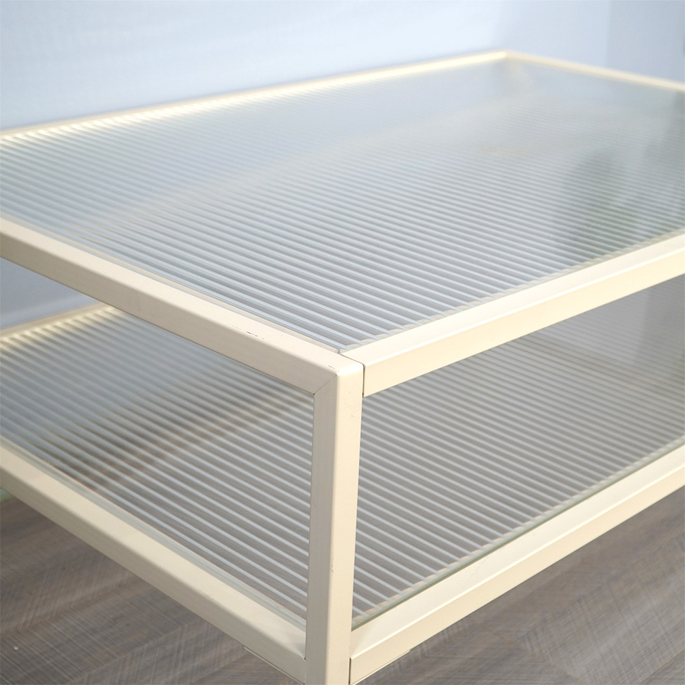Cream white metal coffee table