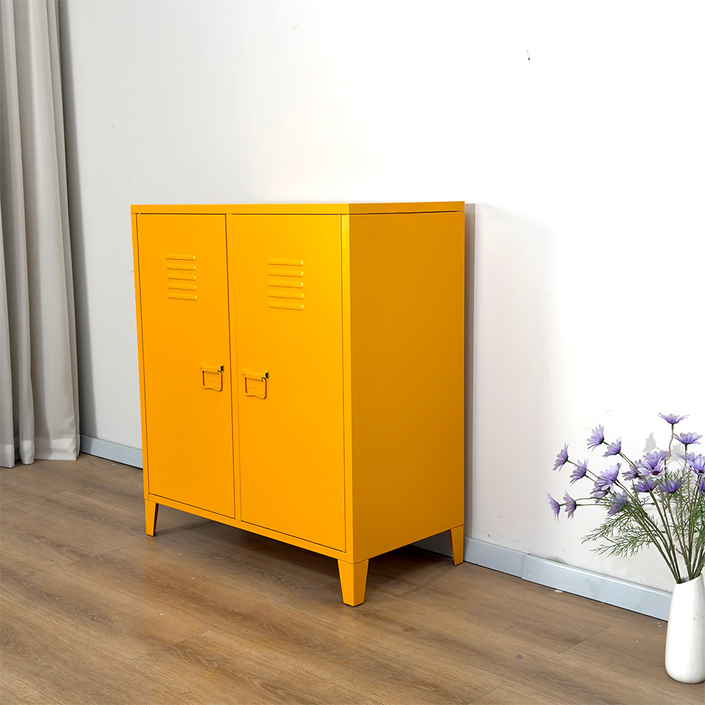 Bright Yellow 2-door Metal Storage Cabinet