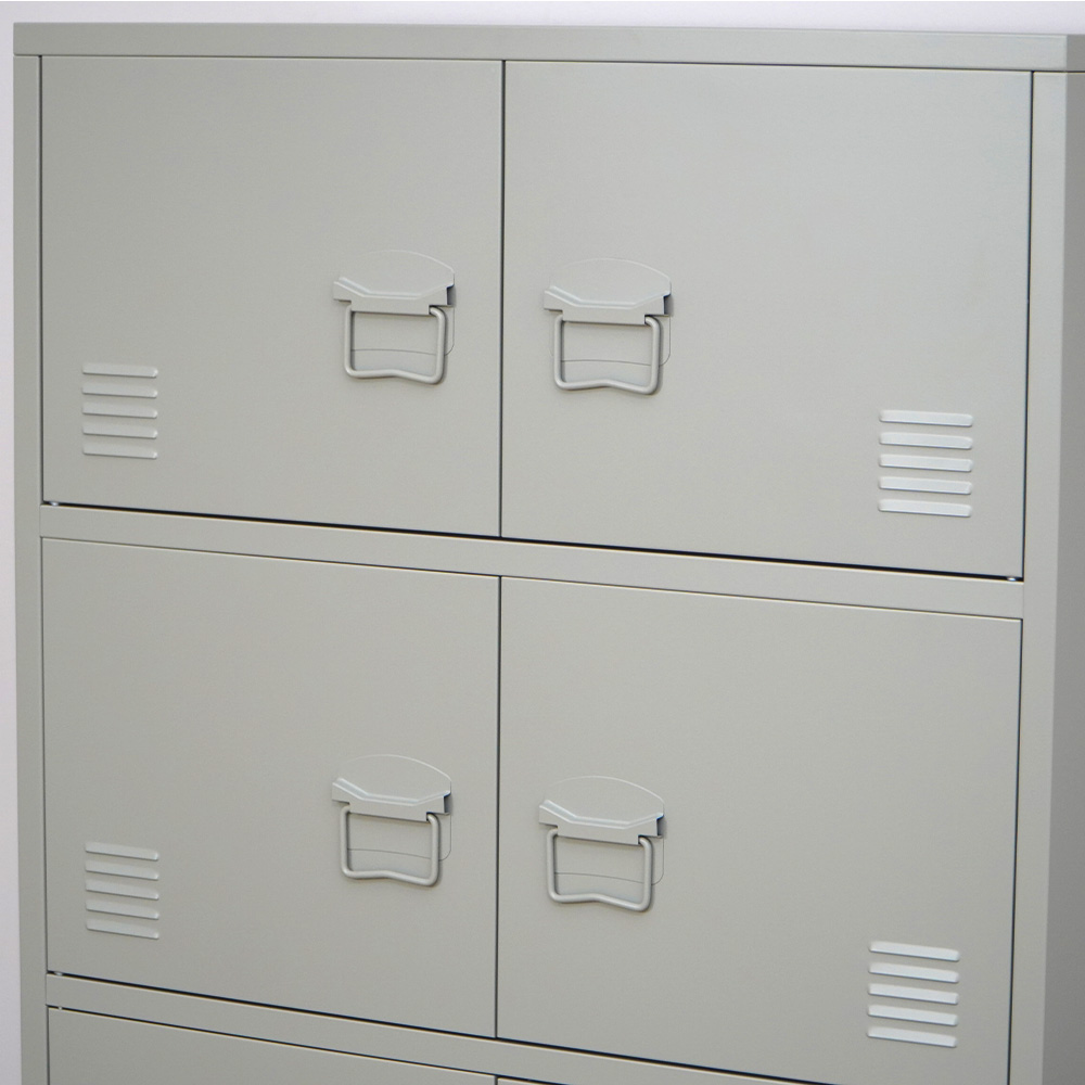 Ight sage green 6-door steel storage cabinet