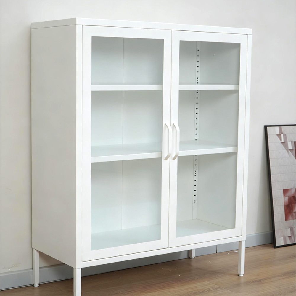 White steel storage cabinet