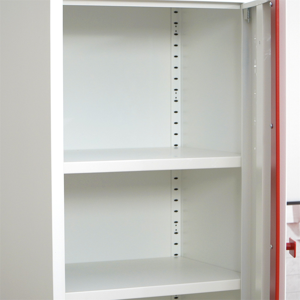 White & Red/Pink Narrow Tall Cabinet