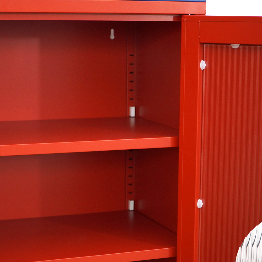 Chinese Style Clover Glass Storage Cabinet