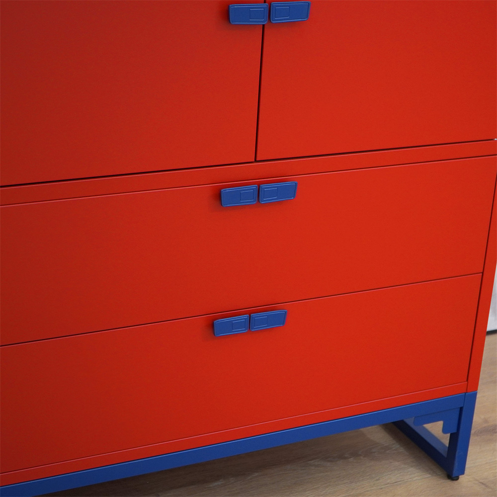 White&Pink / Red&Blue Tall Storage Cabinet