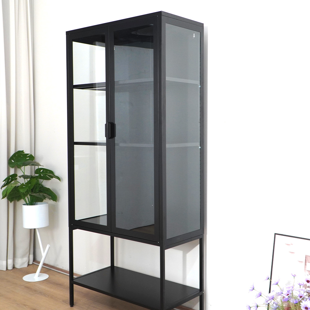 Black tall steel cabinet