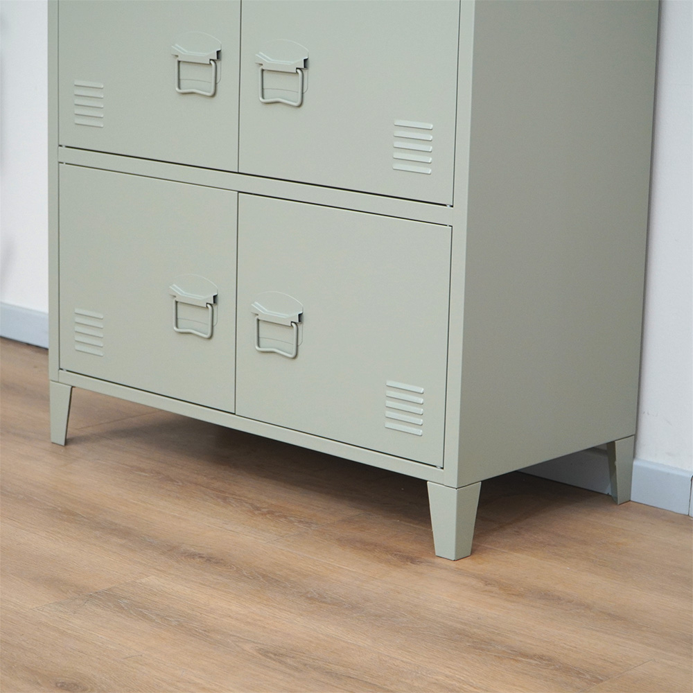 Ight sage green 6-door steel storage cabinet
