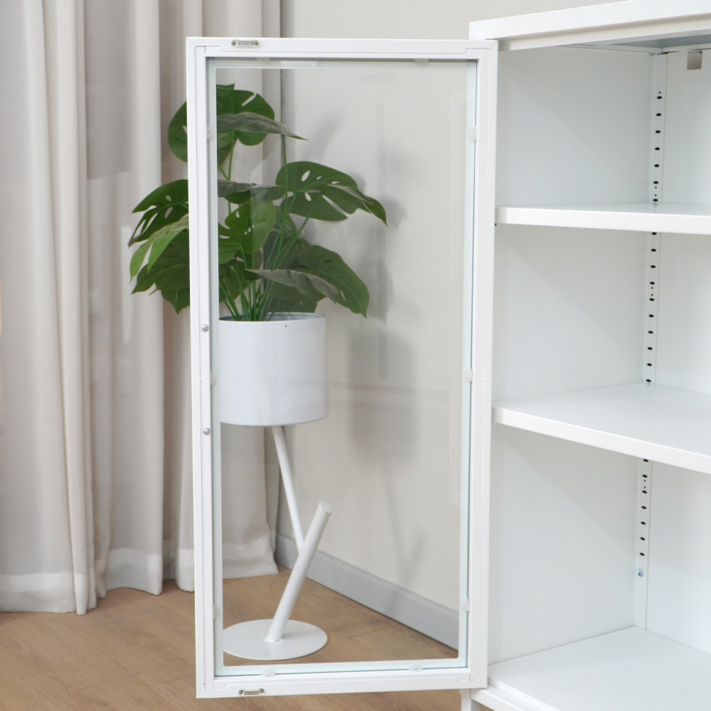 White steel storage cabinet