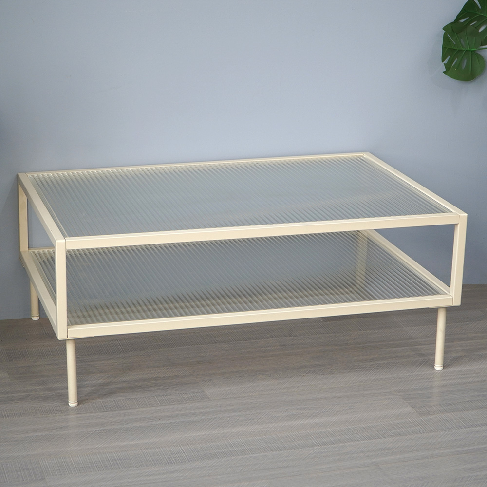 Cream white metal coffee table