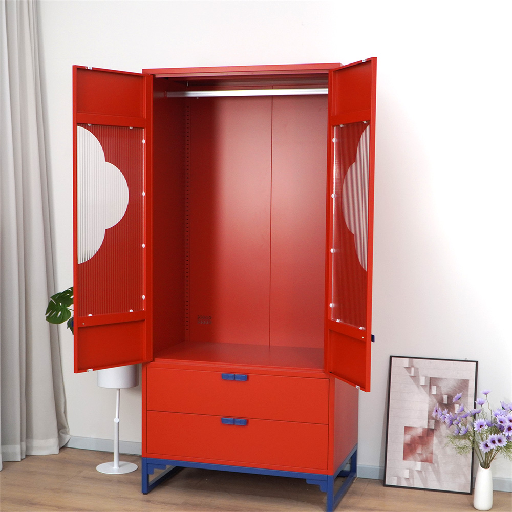White&Pink / Red&Blue Tall Storage Cabinet