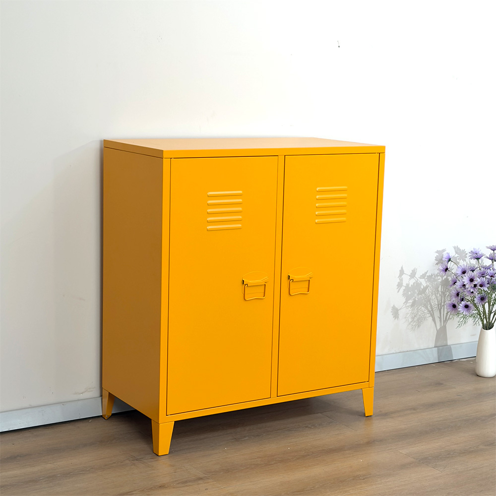 Bright Yellow 2-door Metal Storage Cabinet