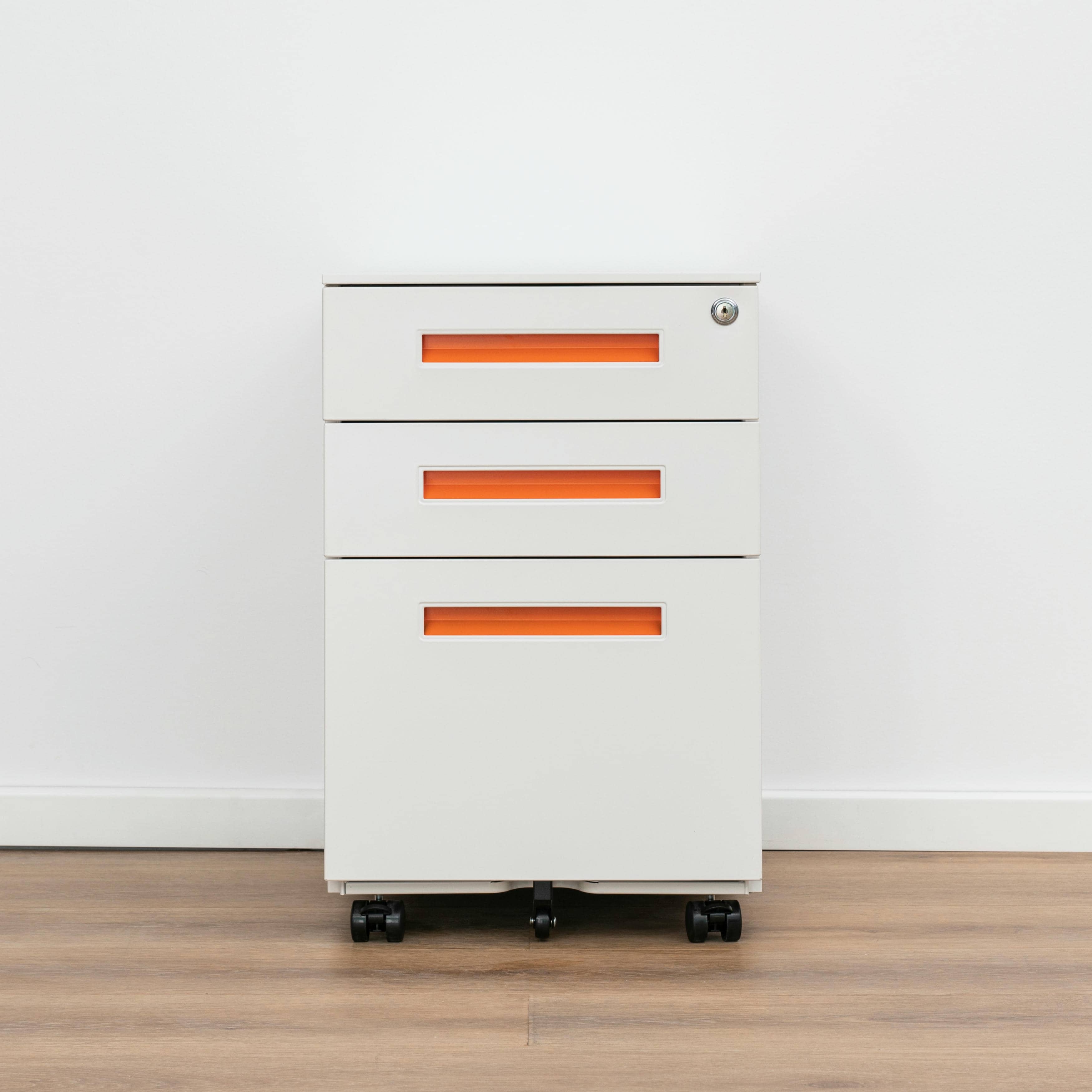 3-drawer mobile steel file cabinet