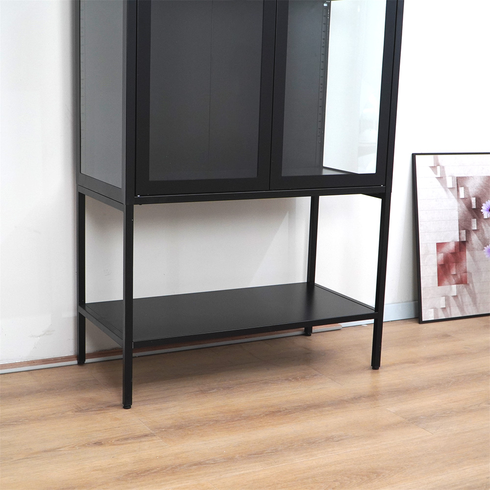 Black tall steel cabinet