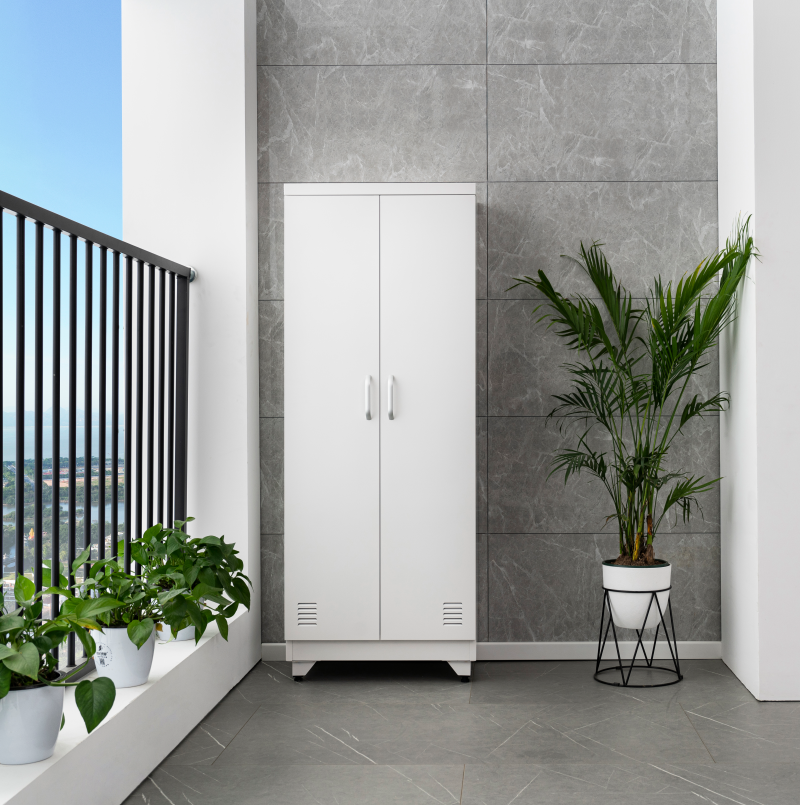White Steel Floor-Standing Multi-Door Shoe Cabinet  Series（Price On Request）