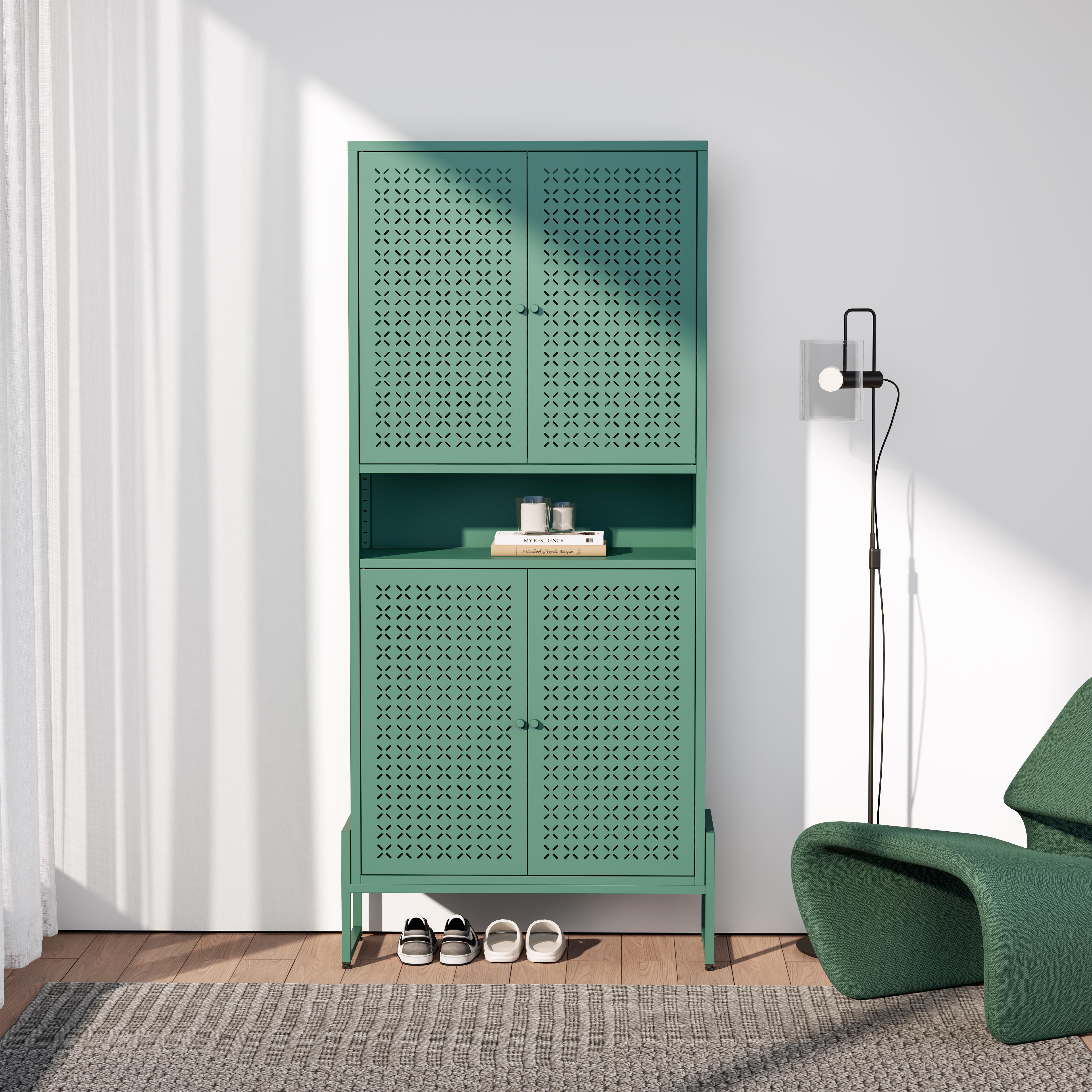 Tall 4-door Steel Shoe Cabinet