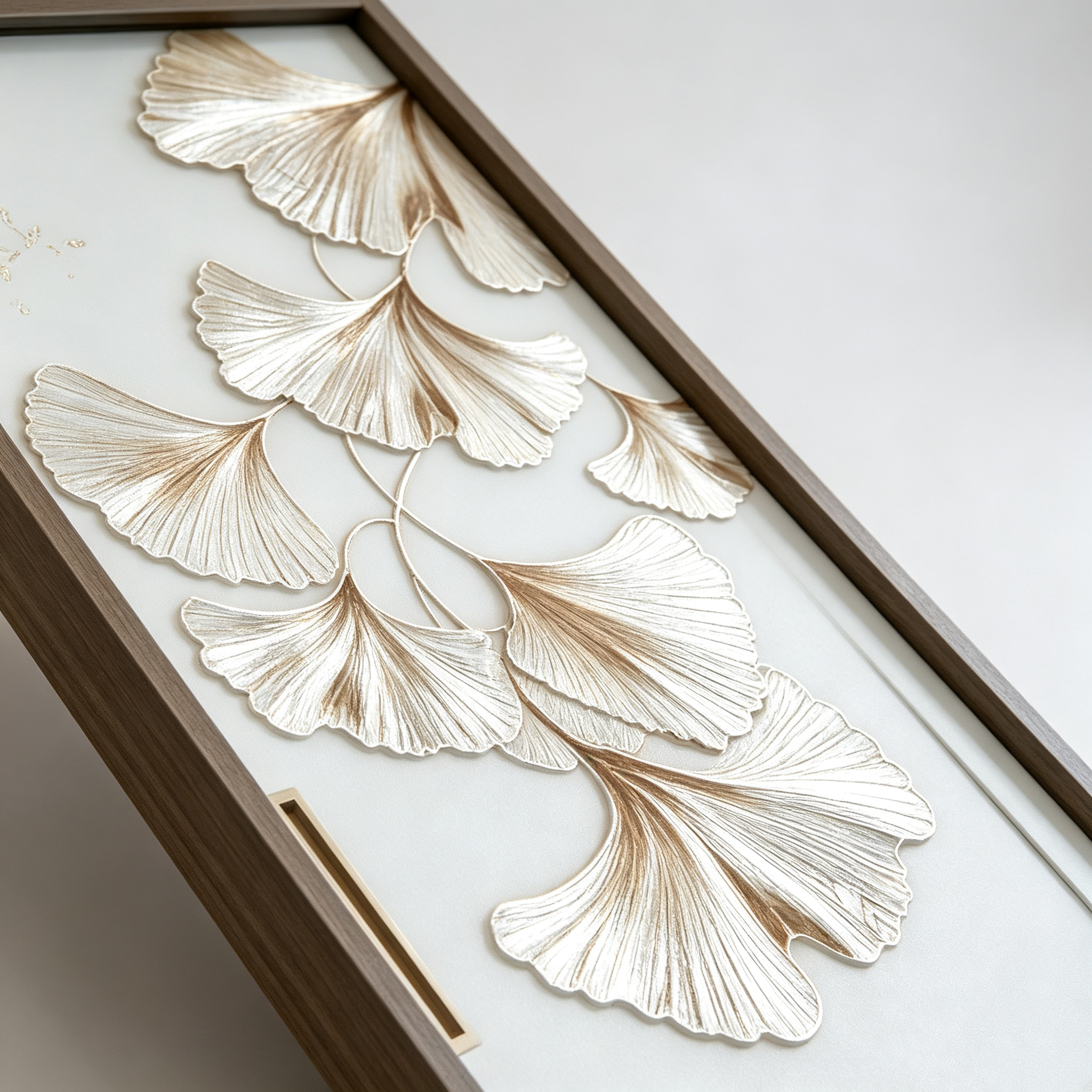 New Chinese Style Ginkgo Printed Sliding Door Wardrobe