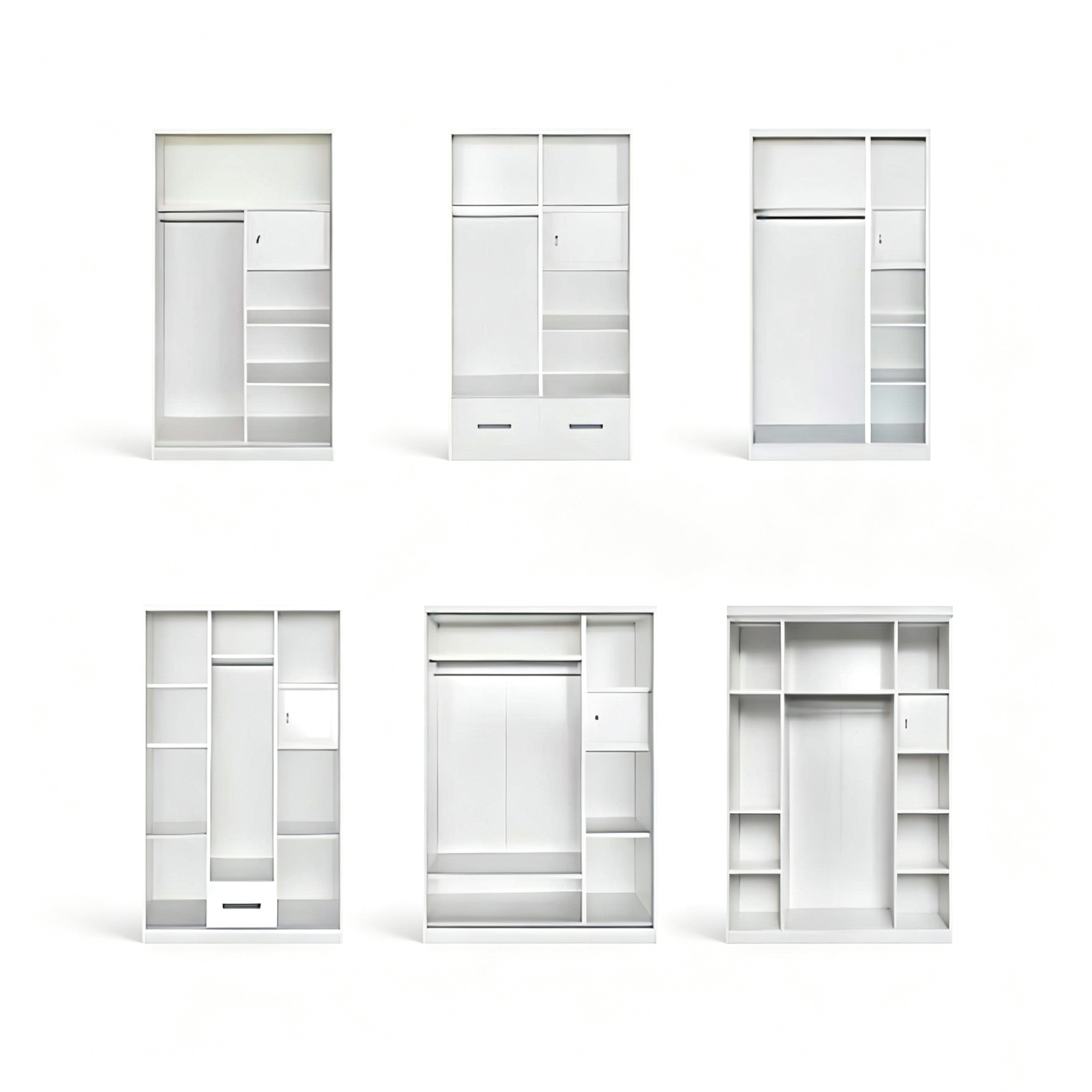 New Chinese Style Ginkgo Printed Sliding Door Wardrobe