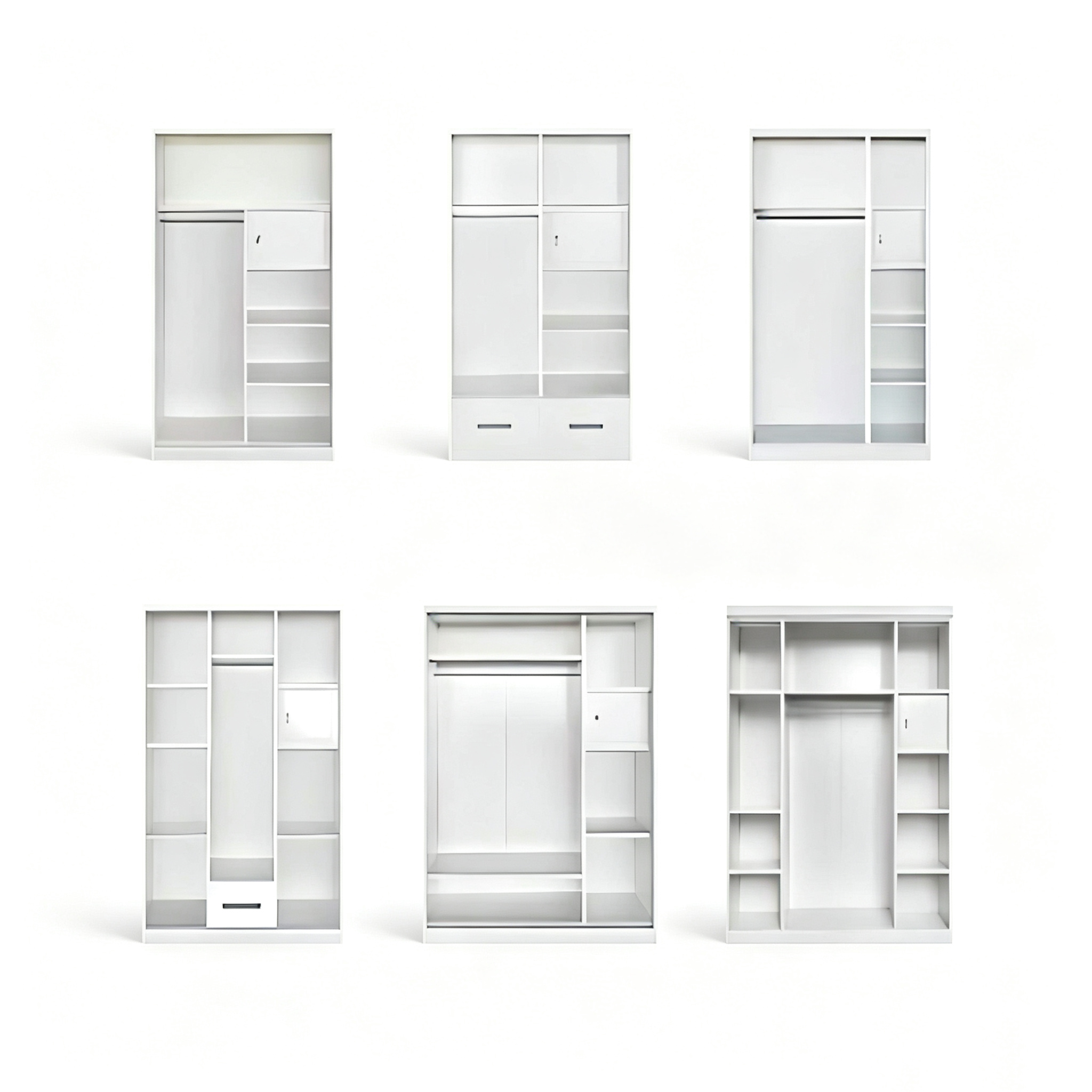 Simple Marble Pattern 3-Door Wardrobe