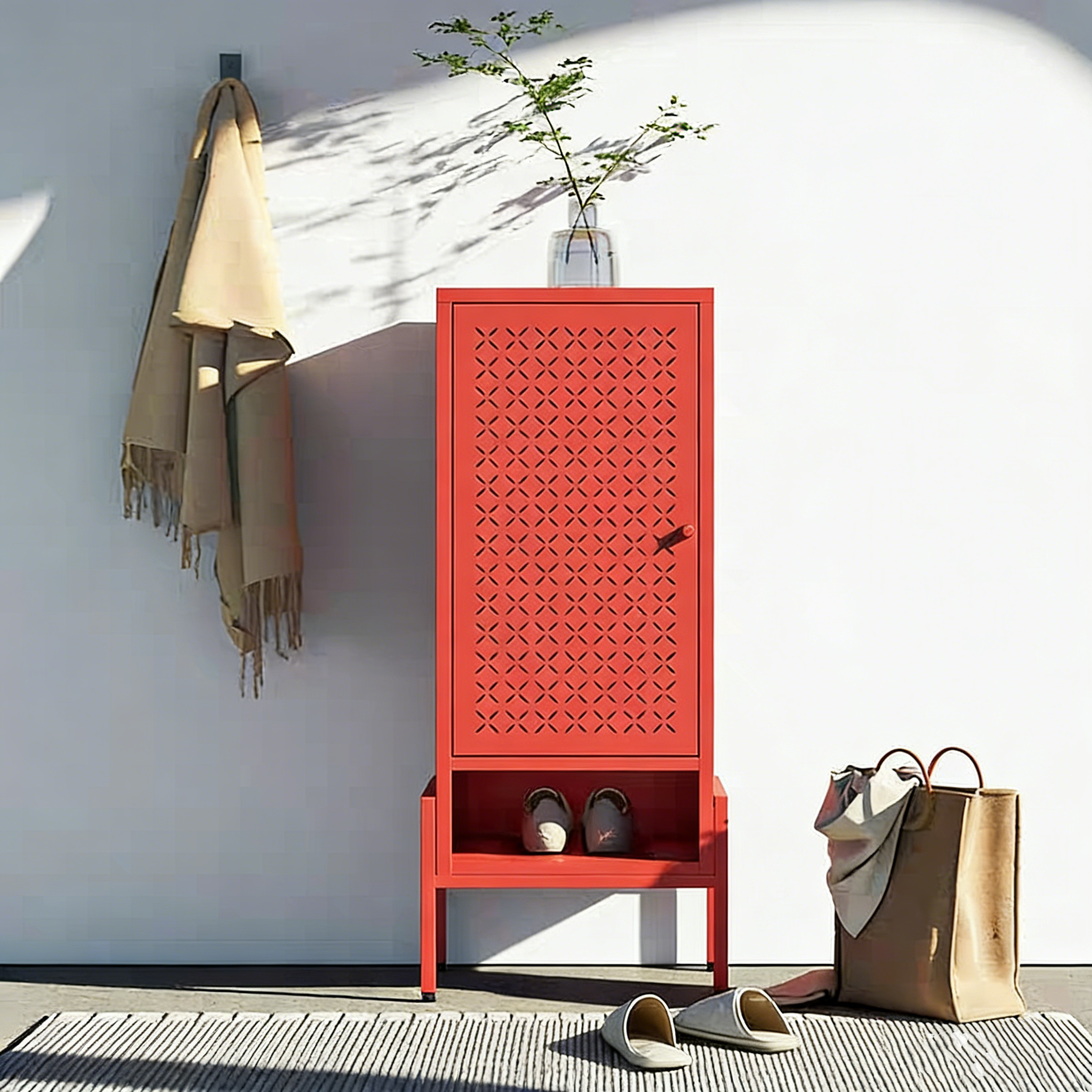Single-door steel shoe cabinet