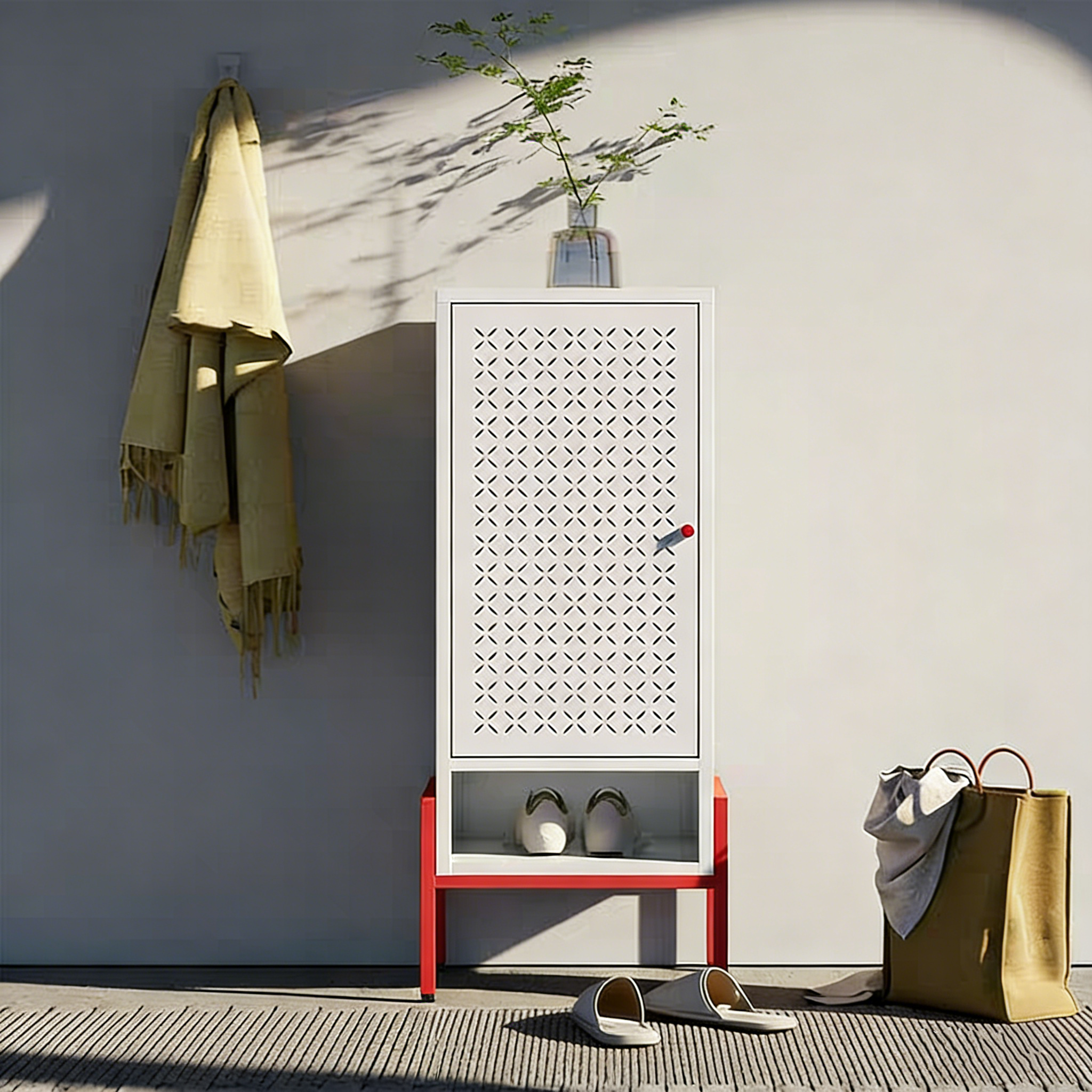 Single-door steel shoe cabinet