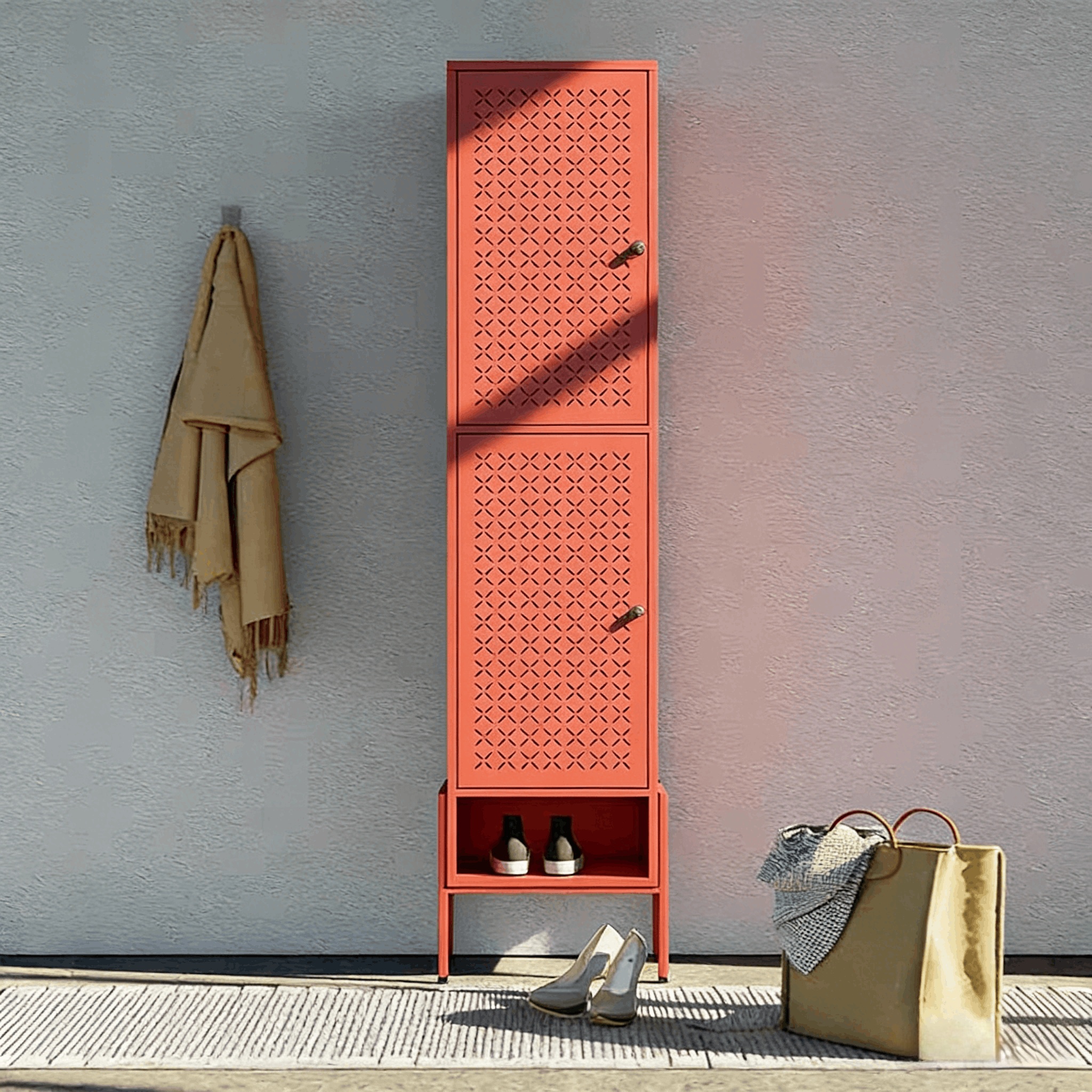 Tall Single-Door Steel Shoe Cabinet