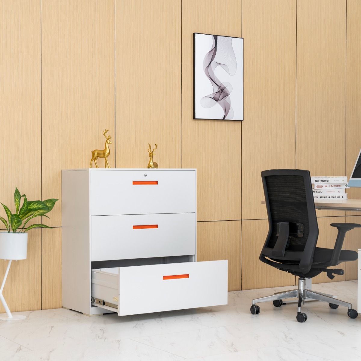 Modern Minimalist Steel Office Filing Cabinet with Drawers（Price On Request）