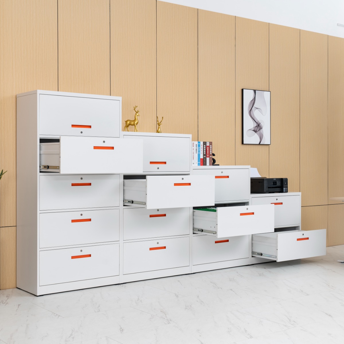 Modern Stepped Flip-Top Steel Office Filing Cabinet（Price On Request）
