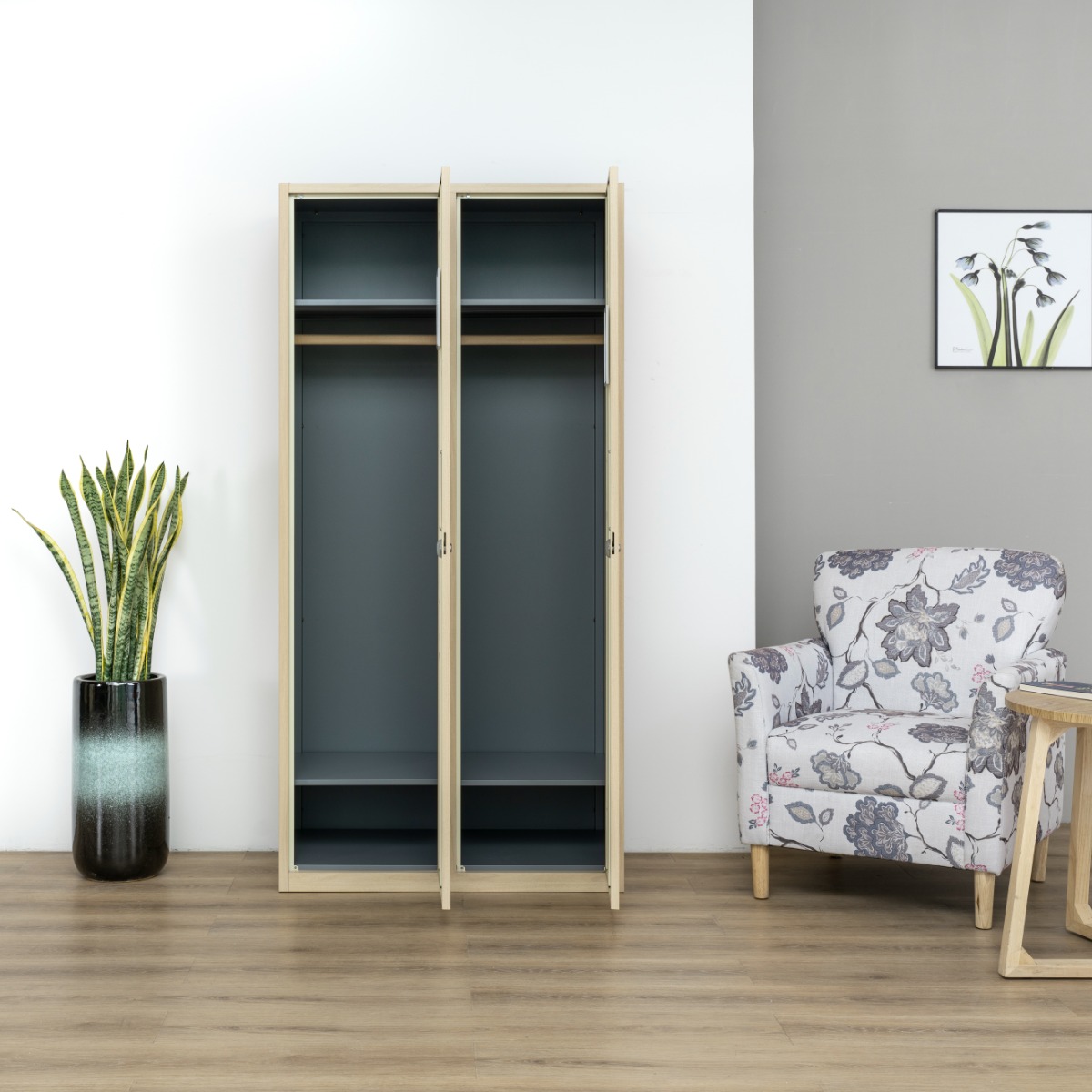 Natural Wood-Finish Transfer-Printed Steel Cabinet Series（Price On Request）
