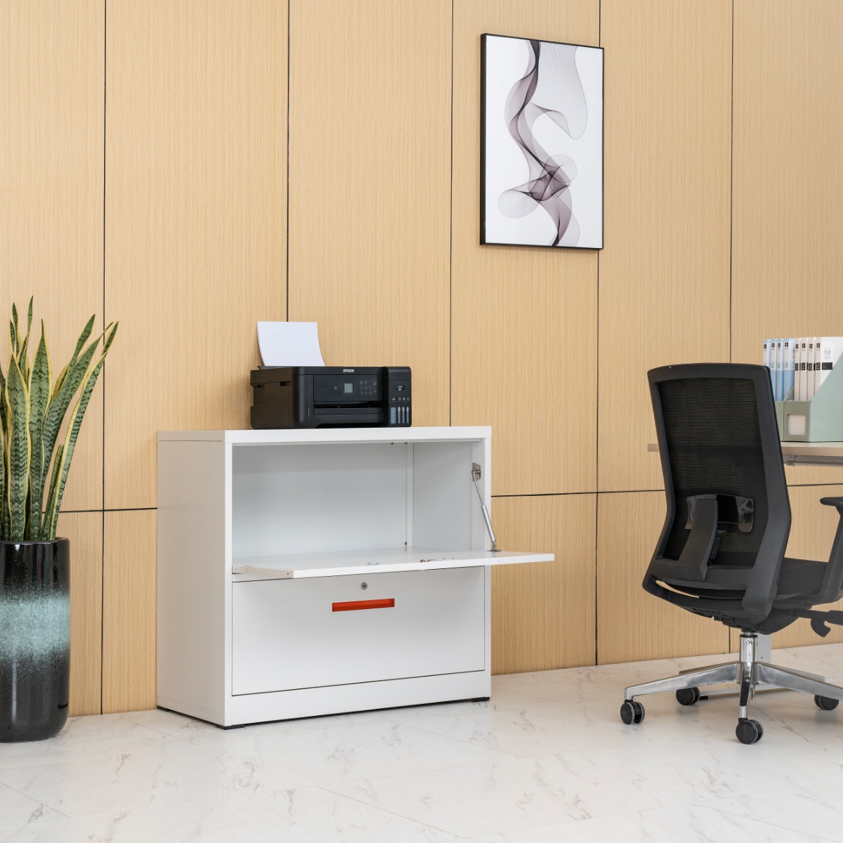 Modern Stepped Flip-Top Steel Office Filing Cabinet（Price On Request）