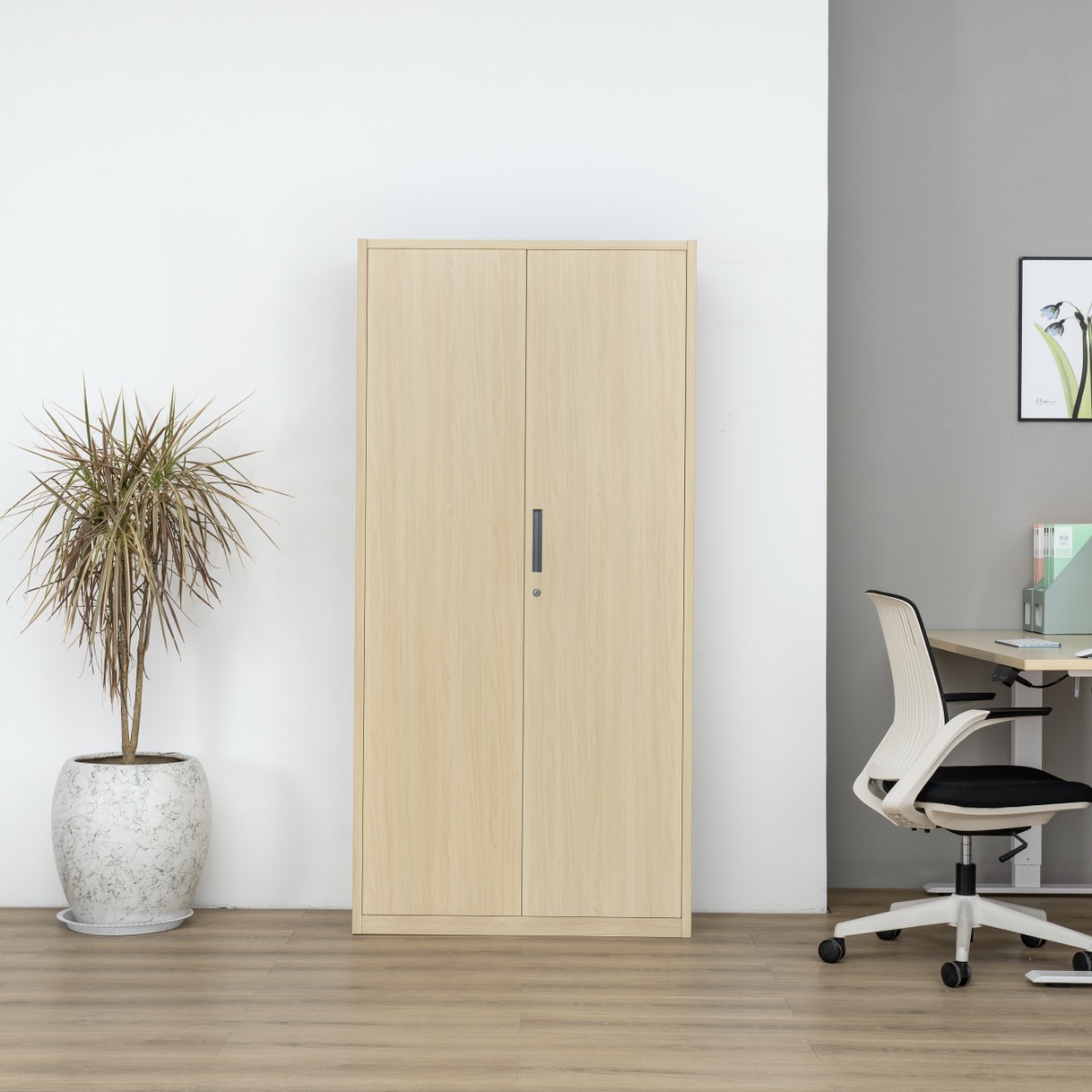 Natural Wood-Finish Transfer-Printed Steel Cabinet Series — File Cabinets（Price On Request）