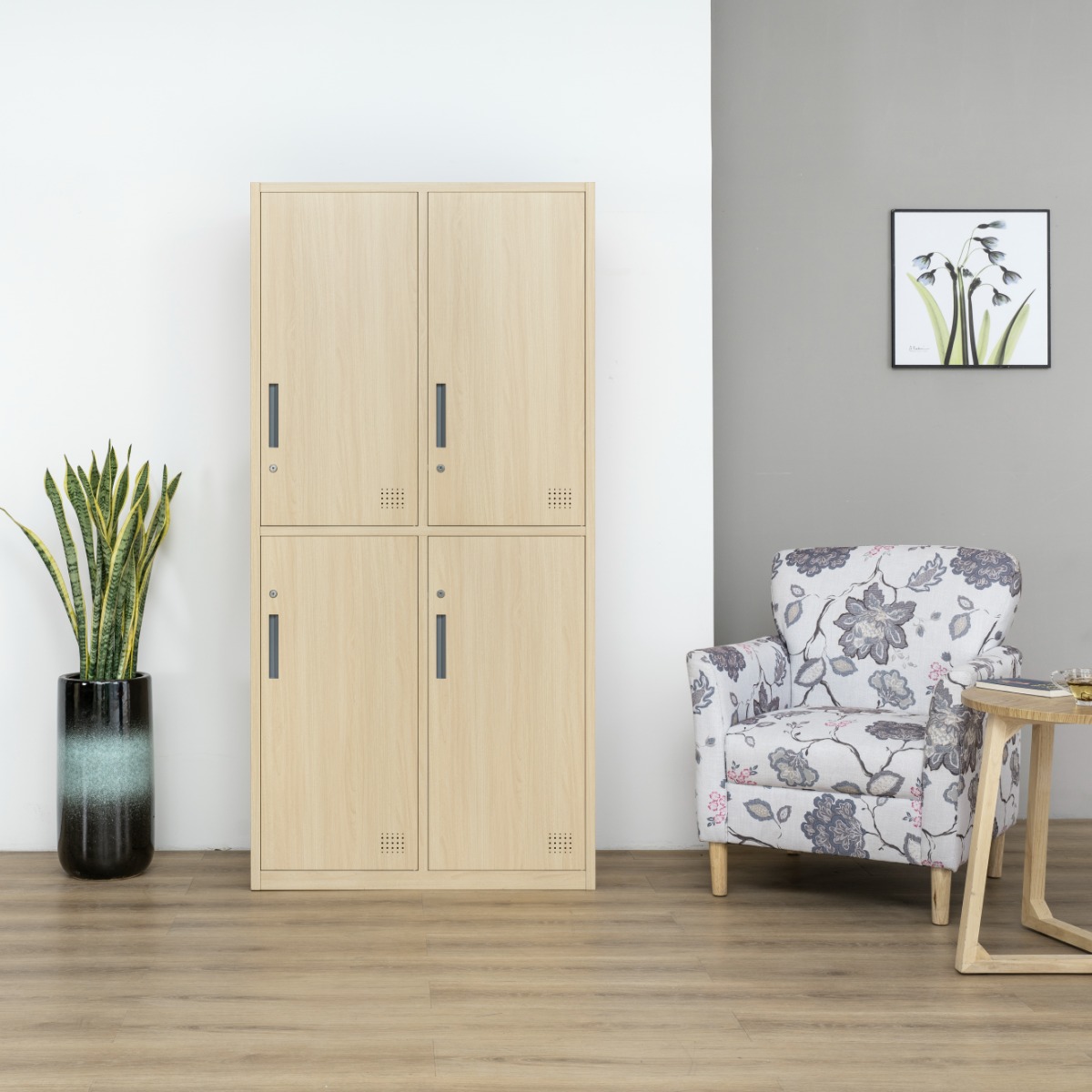 Natural Wood-Finish Transfer-Printed Steel Cabinet Series（Price On Request）