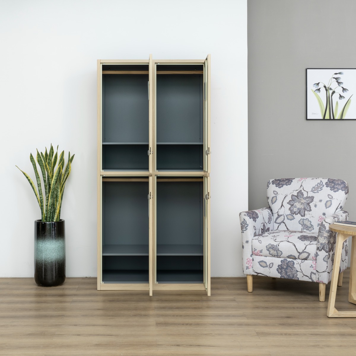 Natural Wood-Finish Transfer-Printed Steel Cabinet Series（Price On Request）
