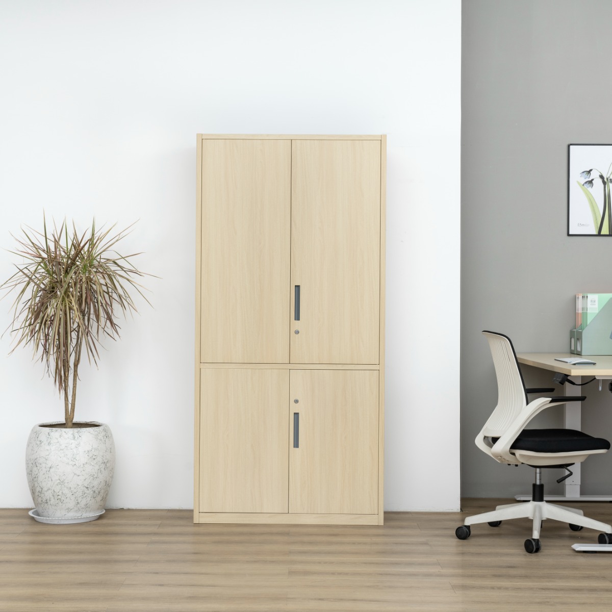 Natural Wood-Finish Transfer-Printed Steel Cabinet Series — File Cabinets（Price On Request）
