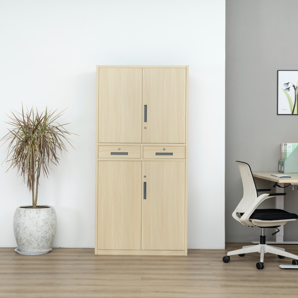 Natural Wood-Finish Transfer-Printed Steel Cabinet Series — File Cabinets（Price On Request）