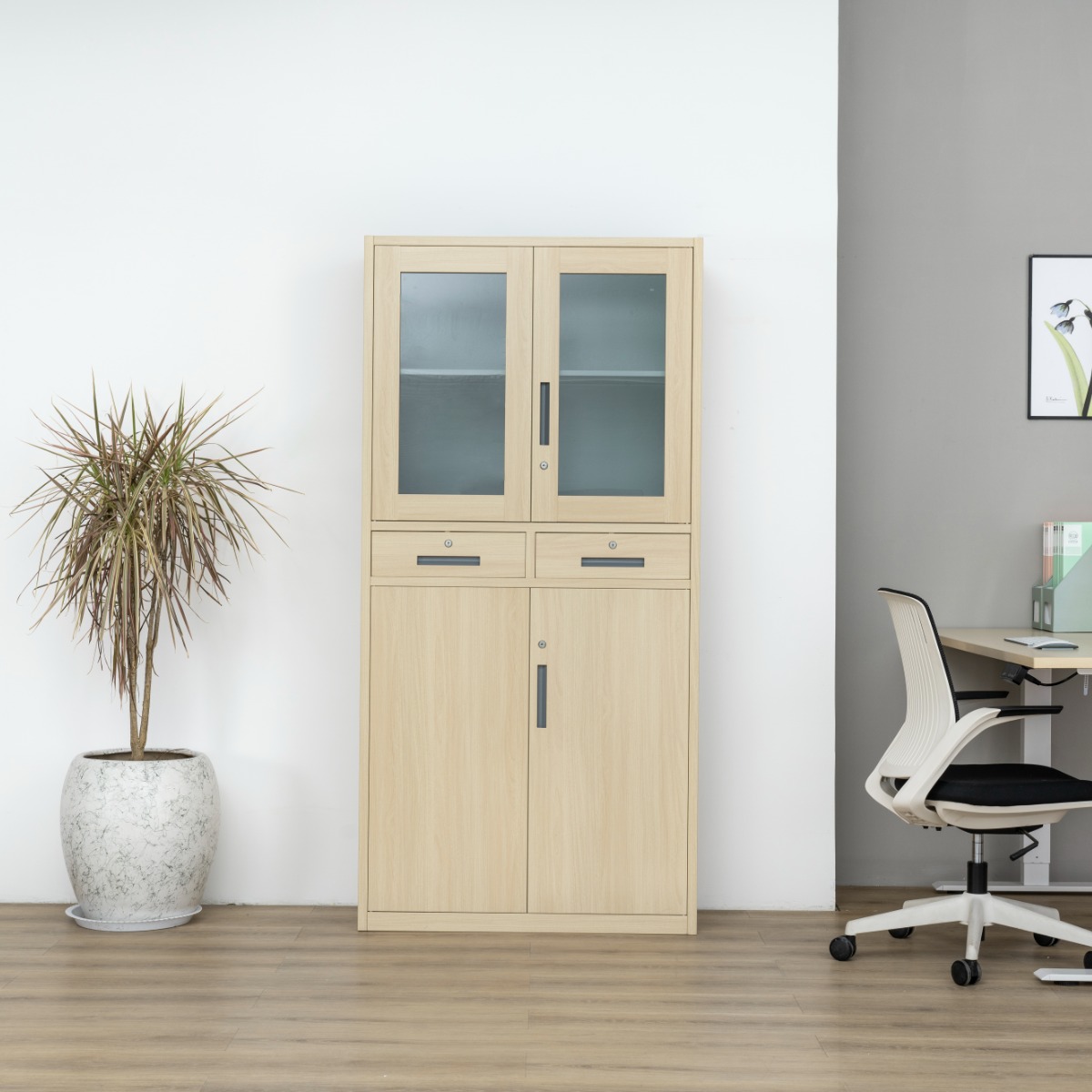 Natural Wood-Finish Transfer-Printed Steel Cabinet Series — File Cabinets（Price On Request）