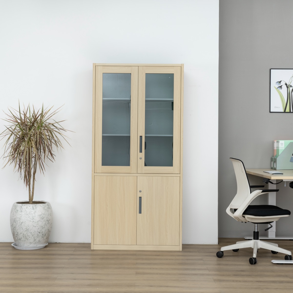 Natural Wood-Finish Transfer-Printed Steel Cabinet Series — File Cabinets（Price On Request）