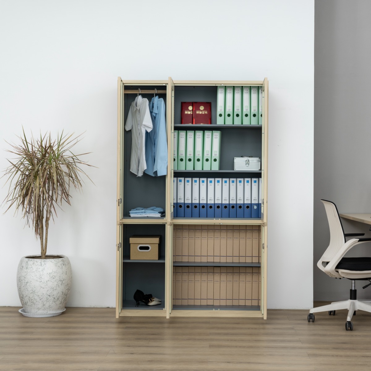 Natural Wood-Finish Transfer-Printed Steel Cabinet Series — File Cabinets（Price On Request）
