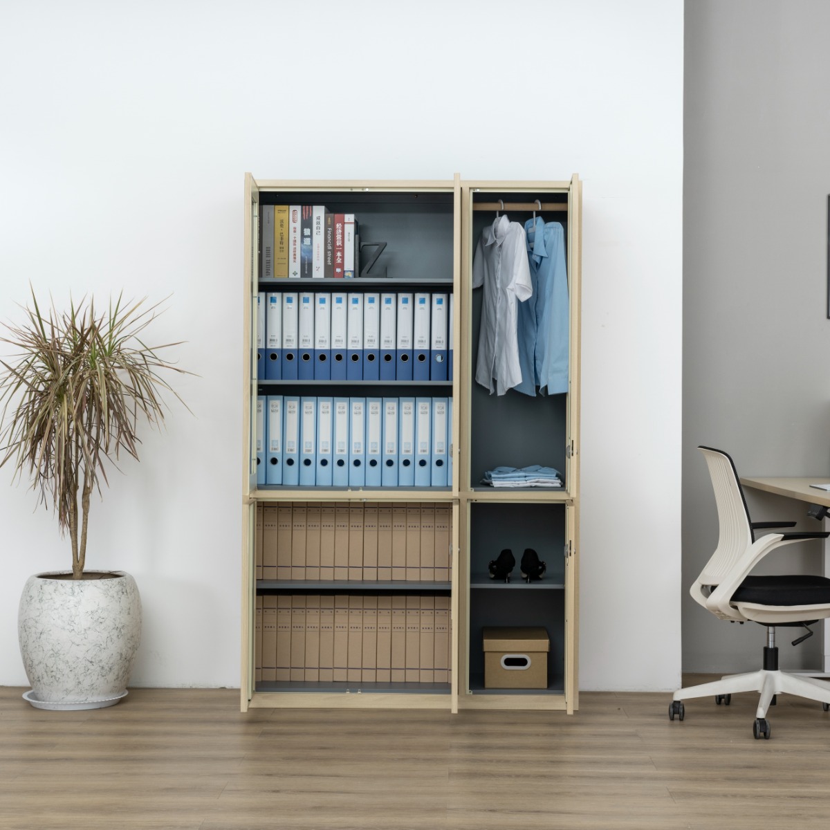 Natural Wood-Finish Transfer-Printed Steel Cabinet Series — File Cabinets（Price On Request）