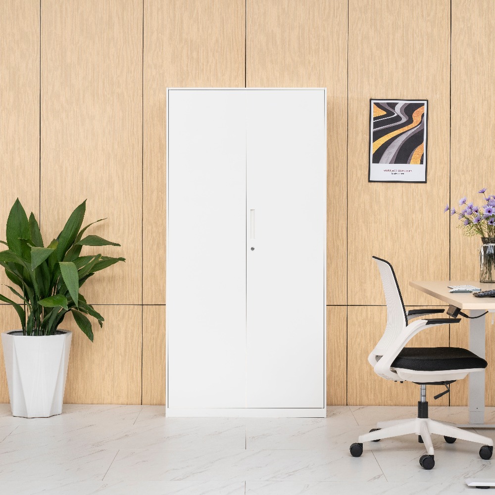 All-White Minimalist Double-Door Office Filing Cabinet（Price On Request）