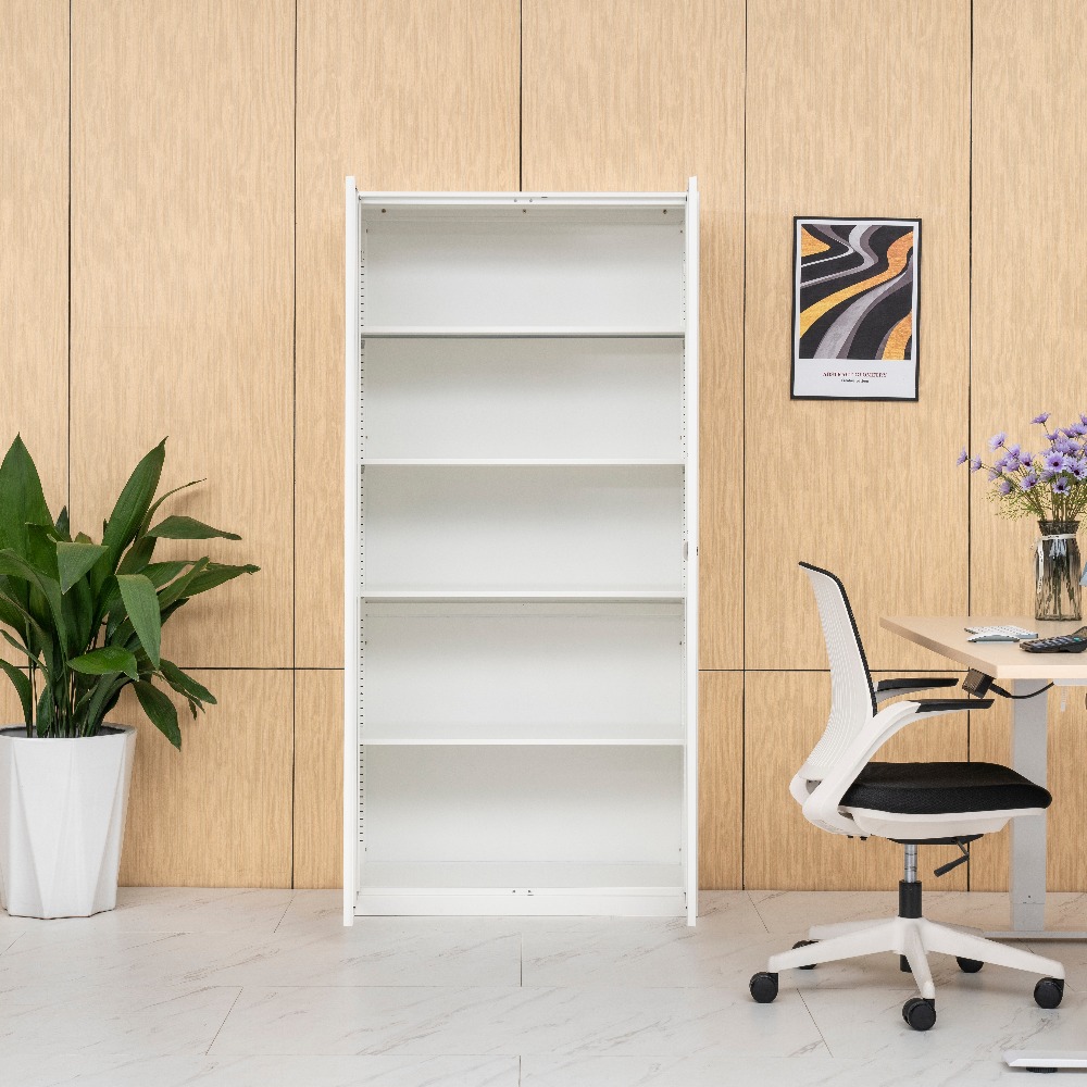 All-White Minimalist Double-Door Office Filing Cabinet（Price On Request）