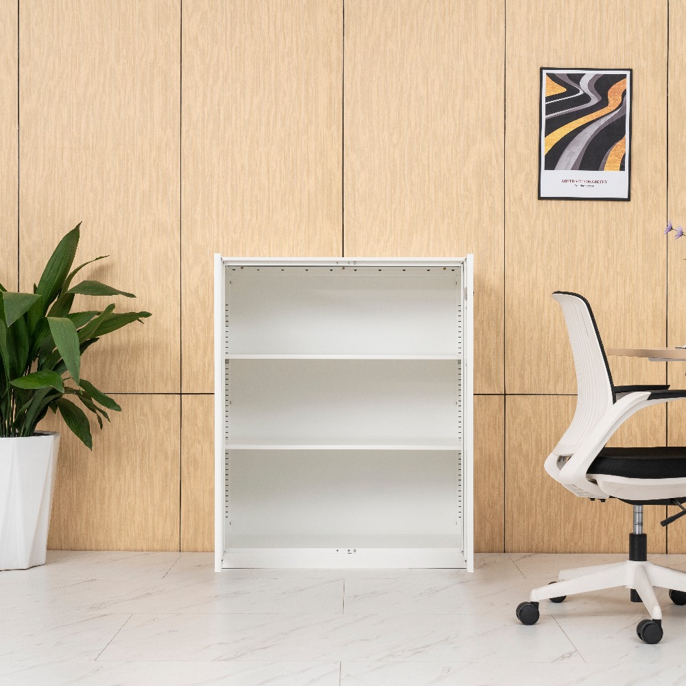 [Copy]All-White Minimalist Double-Door Office Filing Cabinet（Price On Request）