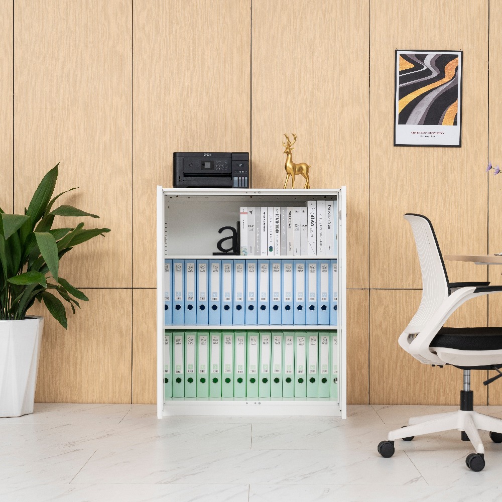 [Copy]All-White Minimalist Double-Door Office Filing Cabinet（Price On Request）