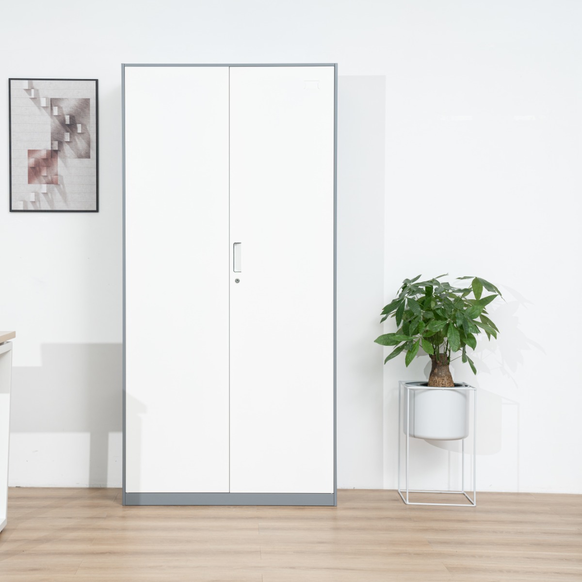 Grey-White Steel Office Filing Cabinet Series